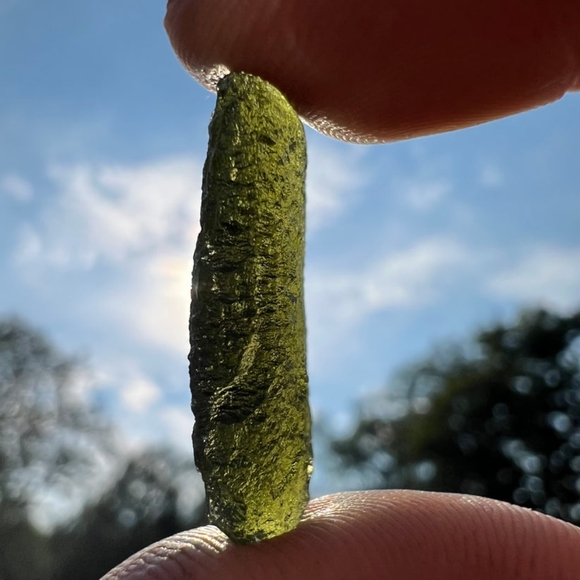 Moldavite Authentic Rare Tektite Crystal Specimen 3 grams from Czech Republic - Picture 5 of 10